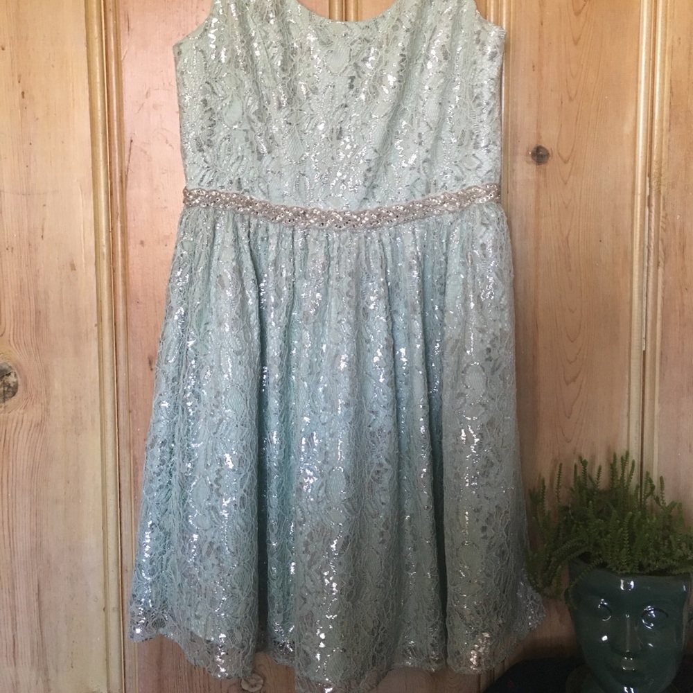Minute Mint and Lace Party Dress
